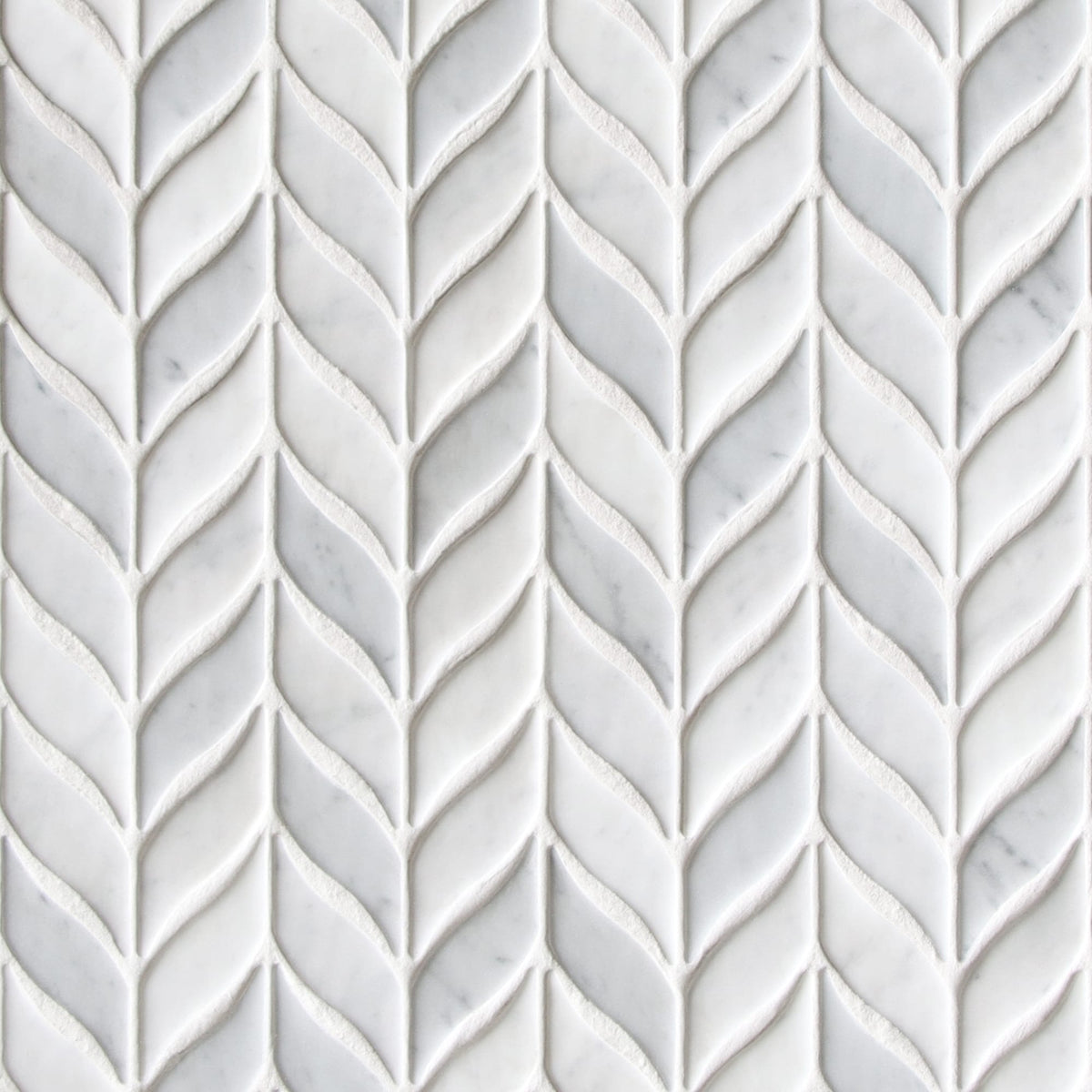 SUNWINGS Tile Carrara White 10-in x 11-in Matte Recycled glass Marble look Mosaic Floor and Wall Tile product image