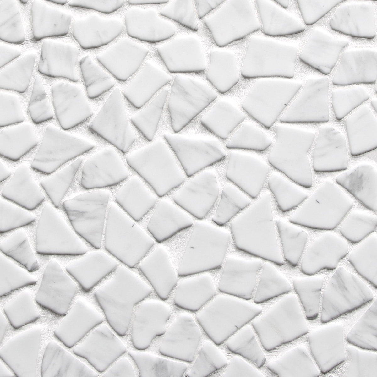 SUNWINGS River Rock White Calacatta 12-in x 12-in Matte Recycled glass Marble look Pebble Mosaic Floor and Wall Tile product image