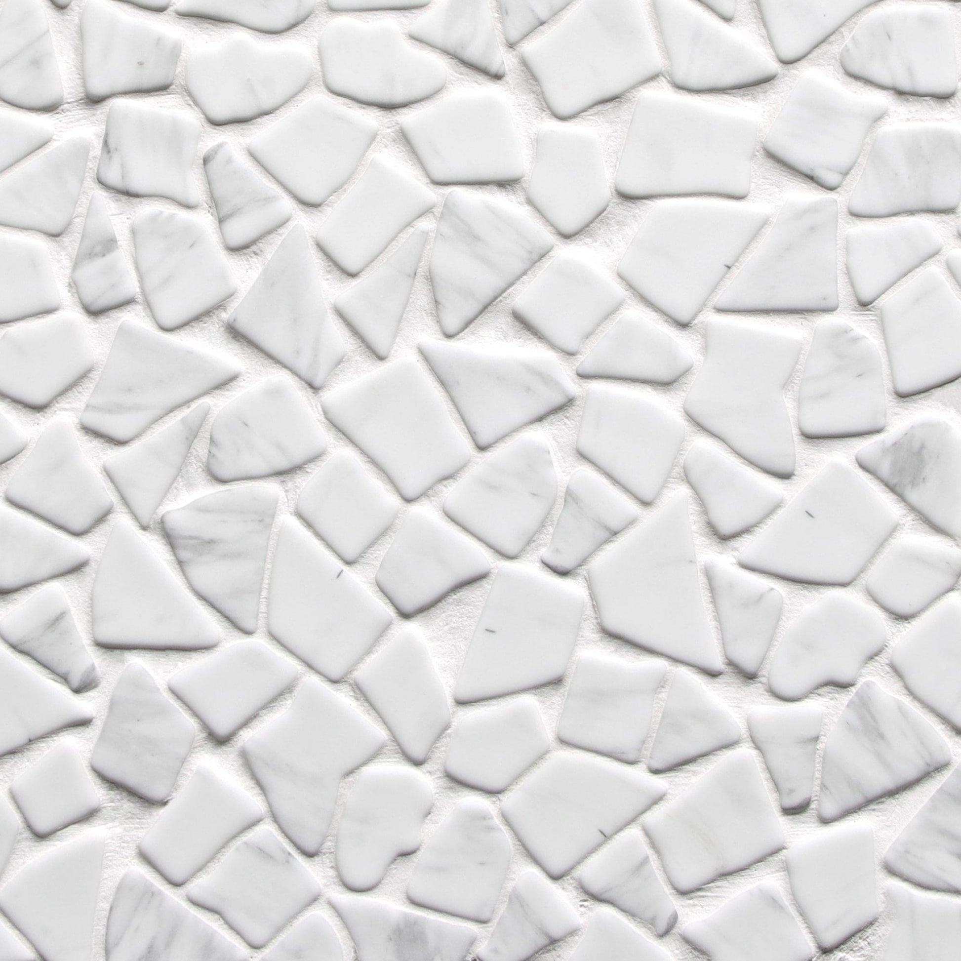 SUNWINGS River Rock White Calacatta 12-in x 12-in Matte Recycled glass Marble look Pebble Mosaic Floor and Wall Tile product image