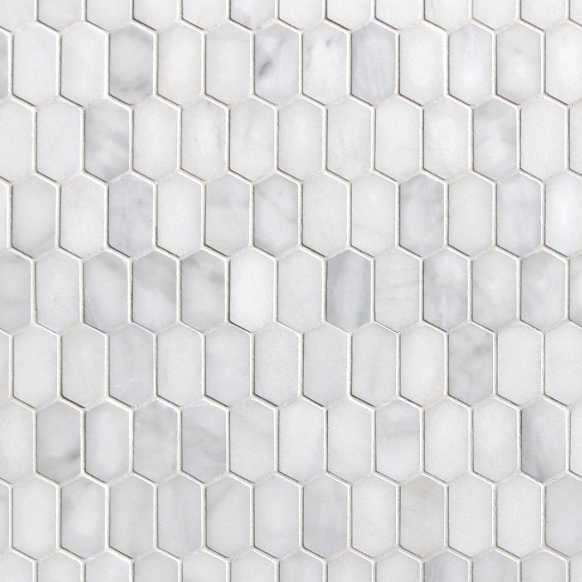 SUNWINGS Picket Carrara White 10-in x 12-in Honed Natural stone Marble Marble look Hexagon Mosaic Floor and Wall Tile product image