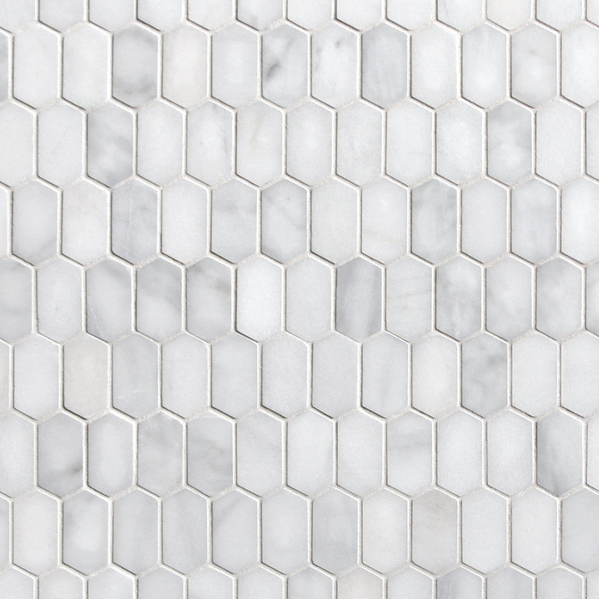 SUNWINGS Picket Carrara White 10-in x 12-in Honed Natural stone Marble Marble look Hexagon Mosaic Floor and Wall Tile product image