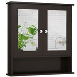Forclover 22-in x 23-in Surface Mount Brown Mirrored Soft Close Medicine Cabinet