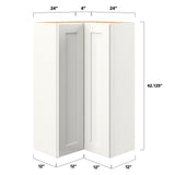 allen + roth Aveley 24-in W x 42.125-in H x 12-in D Linen Diagonal Corner Wall Fully Assembled Cabinet (Flat Panel Shaker Style)