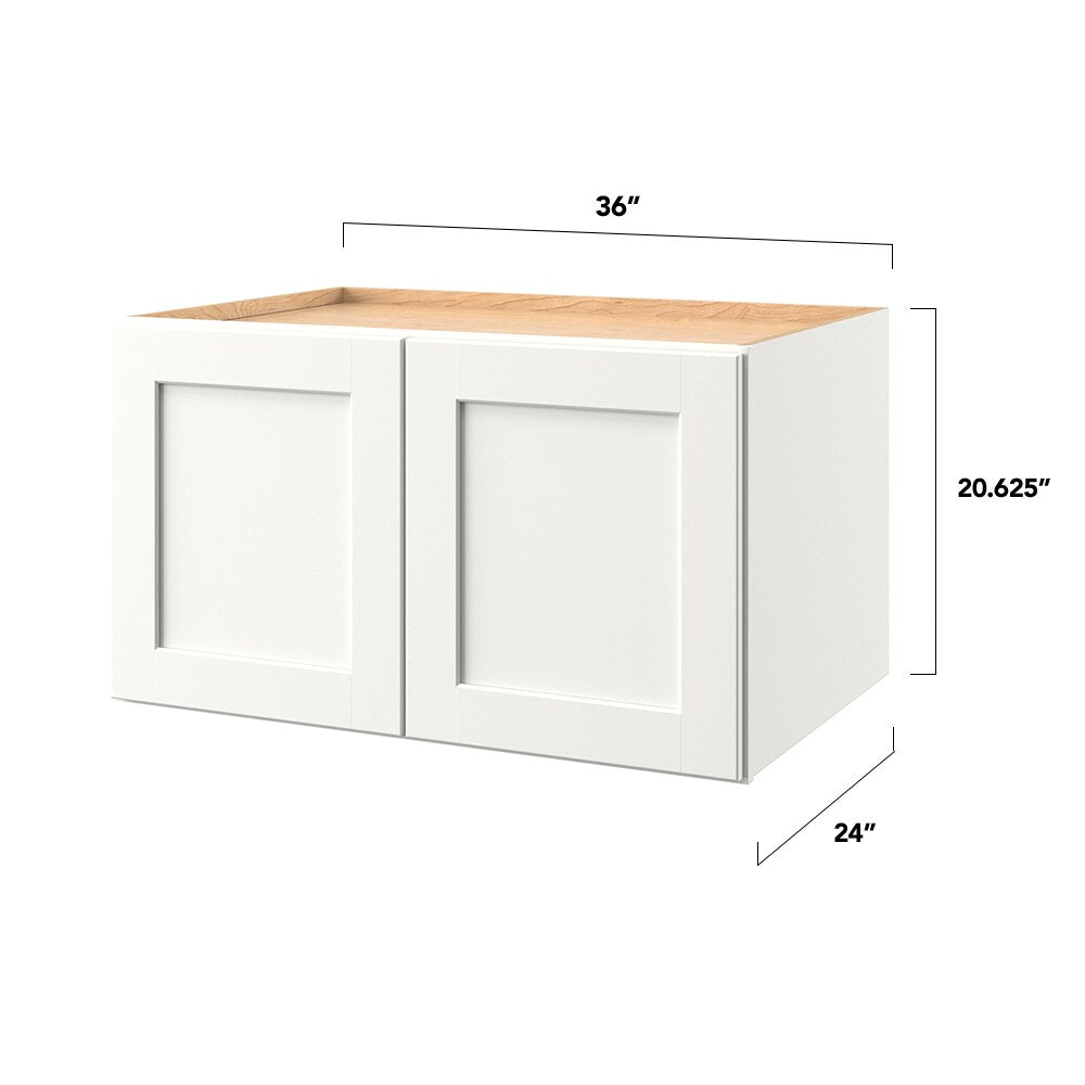 allen + roth Aveley 36-in W x 20.625-in H x 24-in D Linen Wall Fully Assembled Cabinet (Flat Panel Shaker Door Style)