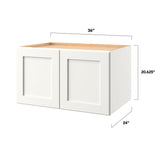 allen + roth Aveley 36-in W x 20.625-in H x 24-in D Linen Wall Fully Assembled Cabinet (Flat Panel Shaker Door Style)