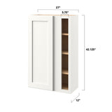 allen + roth Aveley 30-in W x 42.125-in H x 12-in D Linen Blind Corner Wall Fully Assembled Cabinet (Flat Panel Shaker Style)