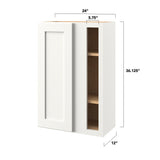 allen + roth Aveley 24-in W x 36.125-in H x 12-in D Linen Blind Corner Wall Fully Assembled Cabinet (Flat Panel Shaker Style)