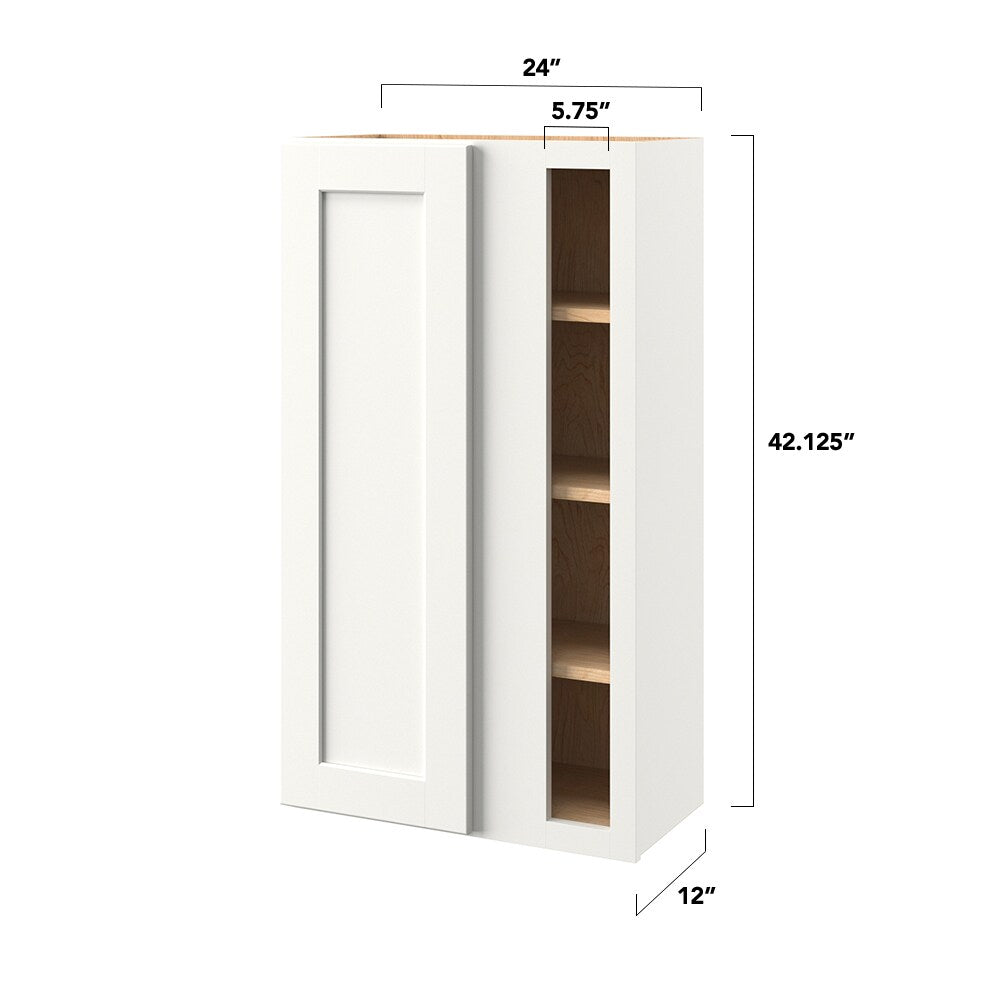 allen + roth Aveley 27-in W x 42.125-in H x 12-in D Linen Blind Corner Wall Fully Assembled Cabinet (Flat Panel Shaker Style)