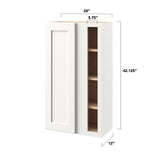 allen + roth Aveley 27-in W x 42.125-in H x 12-in D Linen Blind Corner Wall Fully Assembled Cabinet (Flat Panel Shaker Style)