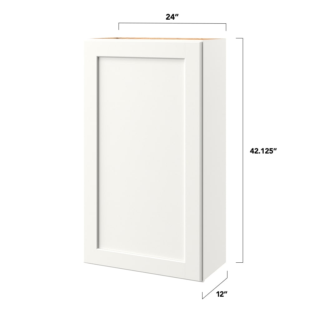 allen + roth Aveley 24-in W x 42.125-in H x 12-in D Linen Wall Fully Assembled Cabinet (Flat Panel Shaker Door Style)