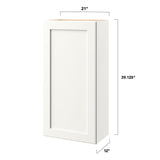 allen + roth Aveley 21-in W x 39.125-in H x 12-in D Linen Wall Fully Assembled Cabinet (Flat Panel Shaker Door Style)