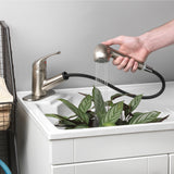 Project Source Stainless Steel Utility Faucet with Pulldown Sprayer