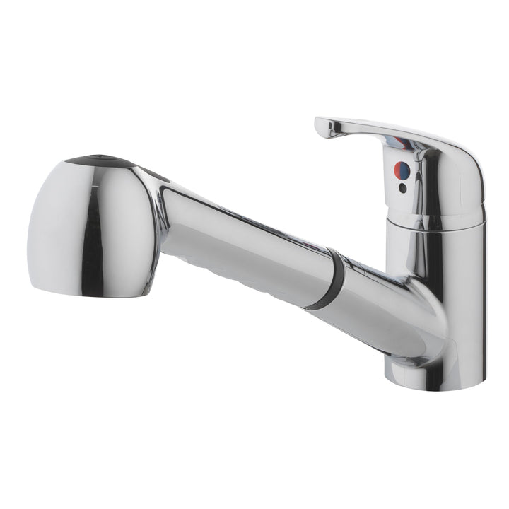 Project Source Chrome 1-Handle Deck-Mount Utility Faucet with Pulldown Sprayer