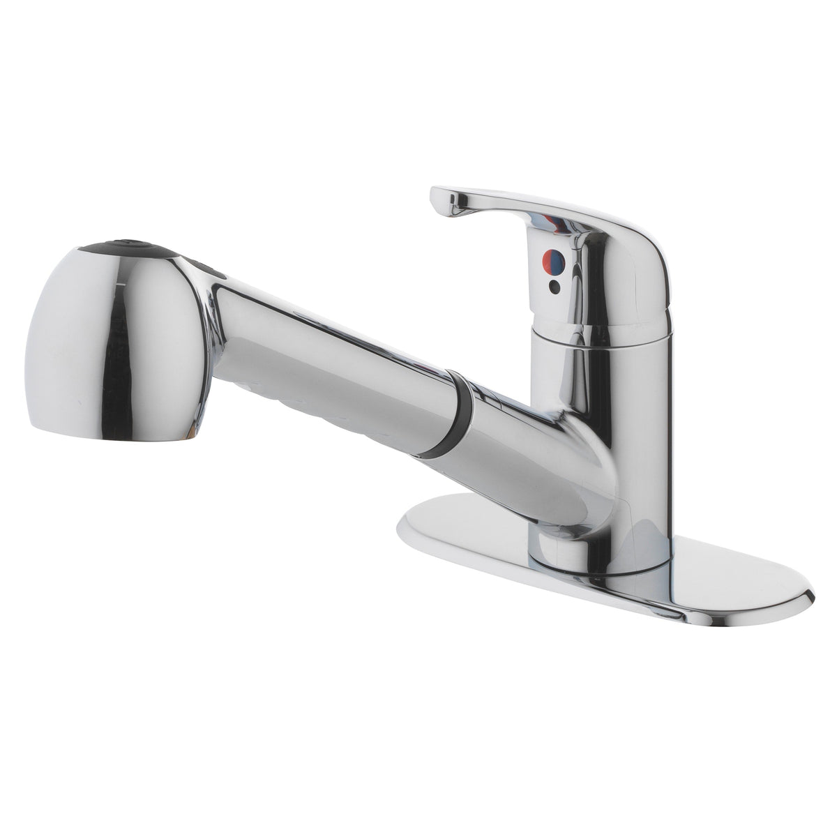 Project Source Chrome 1-Handle Deck-Mount Utility Faucet with Pulldown Sprayer