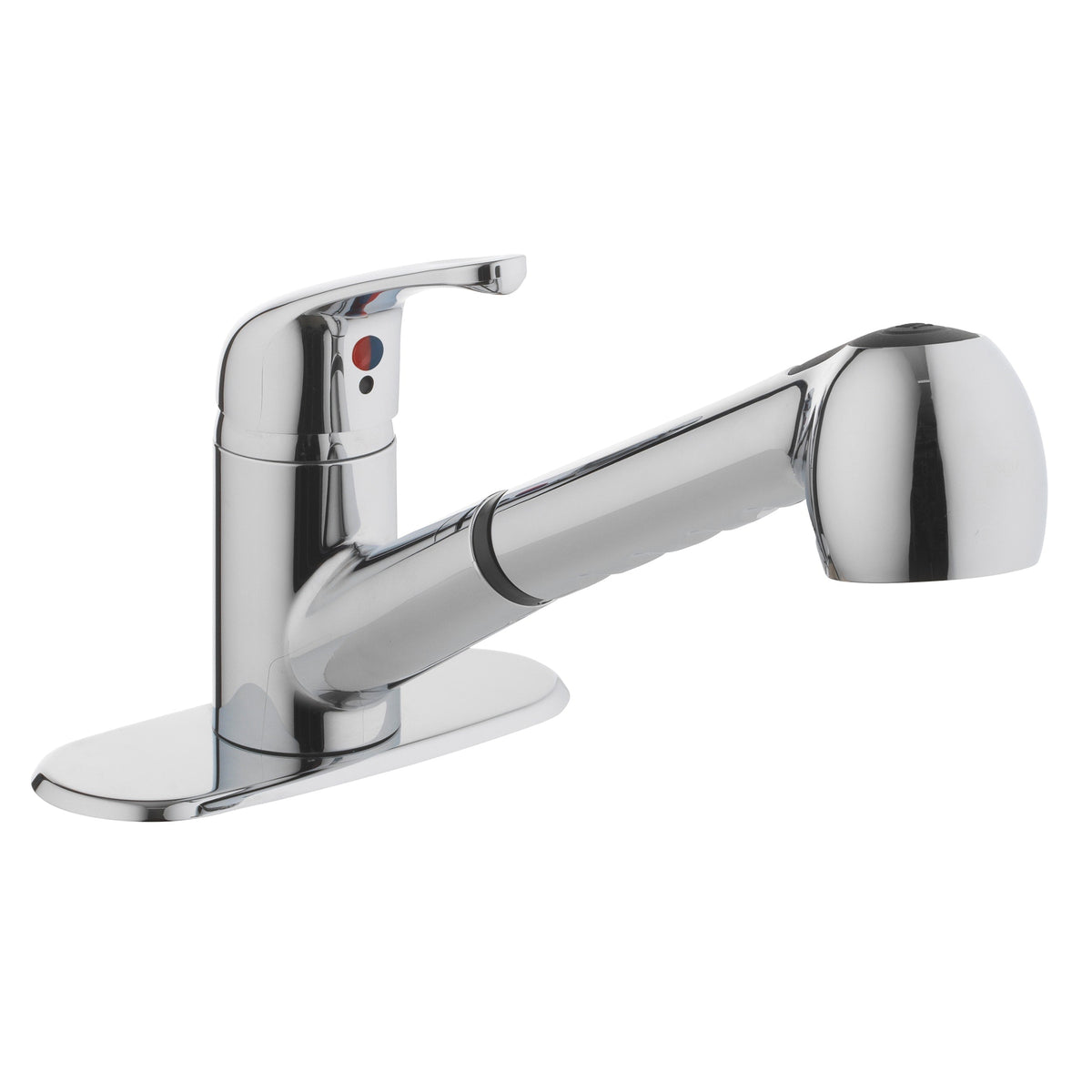 Project Source Chrome 1-Handle Deck-Mount Utility Faucet with Pulldown Sprayer