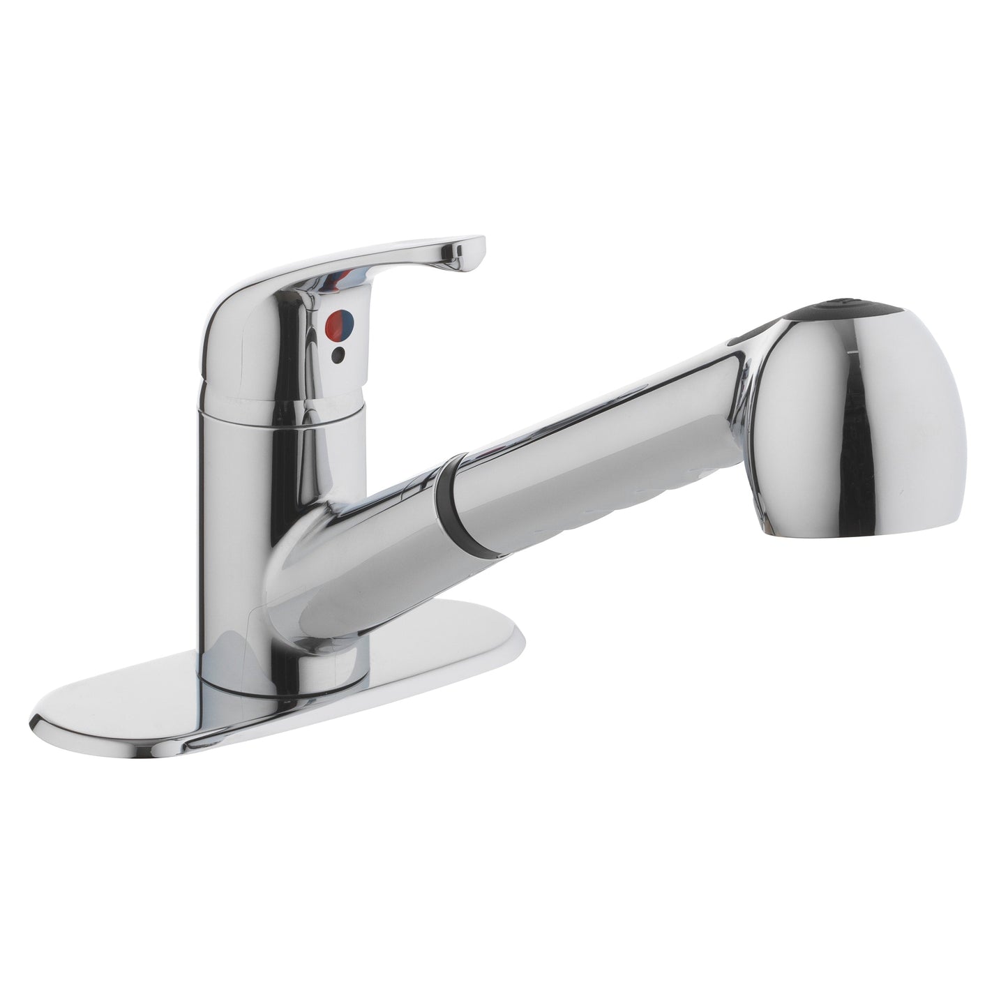 Project Source Chrome 1-Handle Deck-Mount Utility Faucet with Pulldown Sprayer