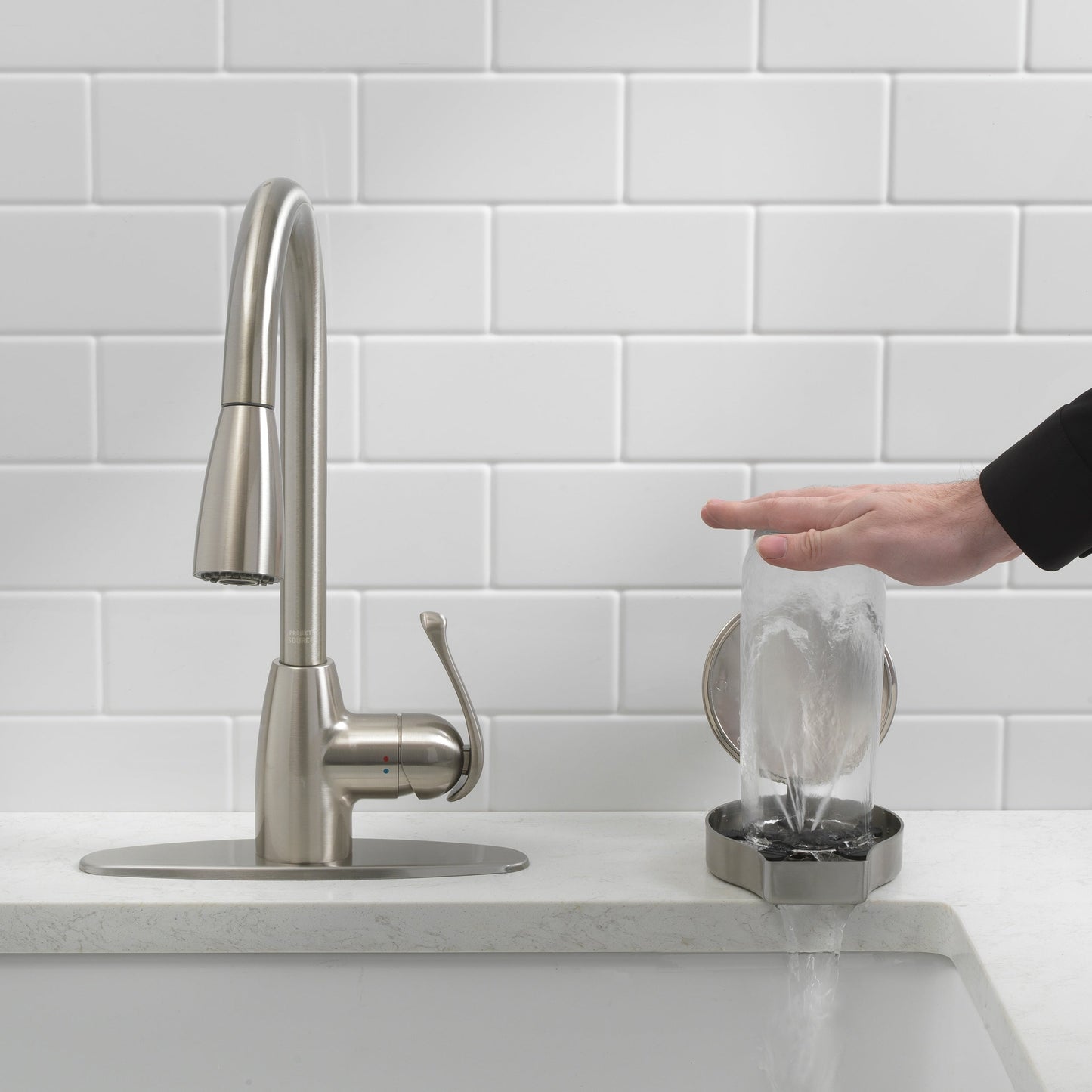 Project Source Stainless Steel Touchless Deck-mount Utility Faucet