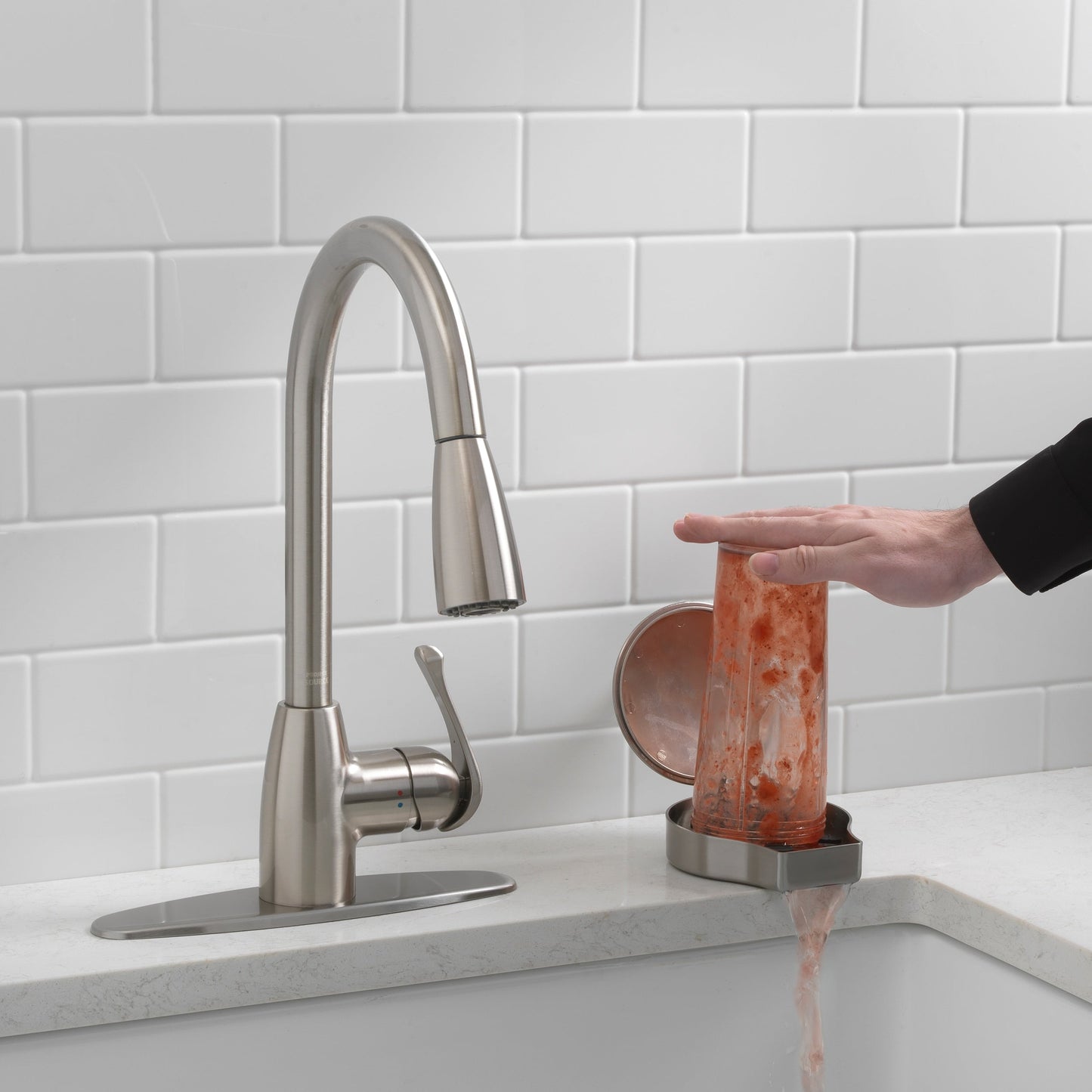 Project Source Stainless Steel Touchless Deck-mount Utility Faucet