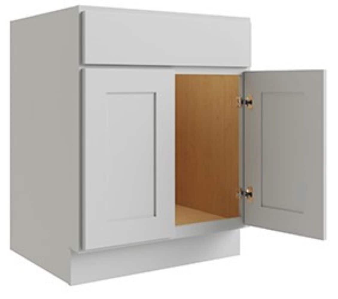 RELIABILT Parkstone 24-in W x 34.5-in H x 24-in D Grey 1-Drawer Base Fully Assembled Plywood Cabinet (Flat Panel Shaker Style)