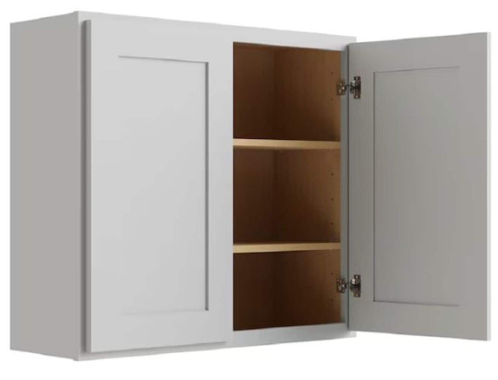 RELIABILT Parkstone 30-in W x 30-in H x 12-in D Grey Wall Fully Assembled Plywood Cabinet (Shaker Door Style)