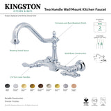 Elements of Design Chrome 2-Handle Wall-Mount Bridge Kitchen Faucet, 8-in Centerset