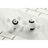 Elements of Design Oil-Rubbed Bronze 2-Handle Deck-Mount Bridge Kitchen Faucet with Porcelain Cross Handles