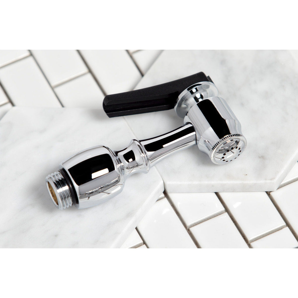 Elements of Design Chrome 2-Handle Deck-Mount Bridge Kitchen Faucet with Side Sprayer