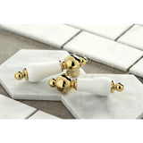 Elements of Design Polished Brass 2-Handle Deck-Mount Bridge Kitchen Faucet with Side Sprayer