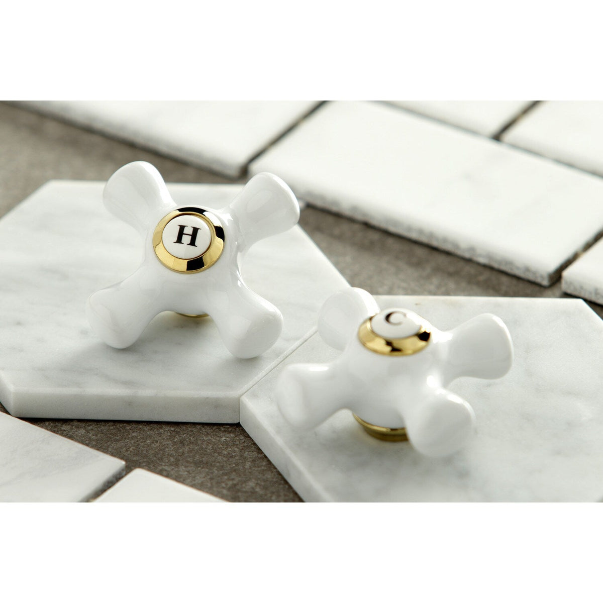 Elements of Design Chicago Polished Brass 2-Handle Deck-Mount Bridge Kitchen Faucet with Side Sprayer