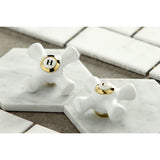 Elements of Design Chicago Polished Brass 2-Handle Deck-Mount Bridge Kitchen Faucet with Side Sprayer