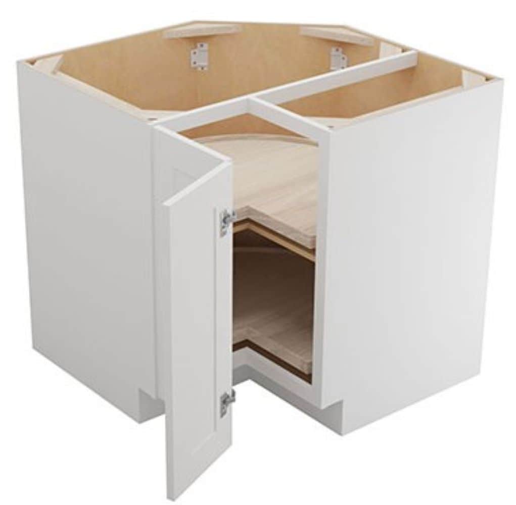 RELIABILT Parkstone 32-in W x 34.5-in H x 24-in D White Lazy Susan Corner Base Fully Assembled Plywood Cabinet (Shaker Style)