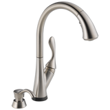 Delta Ashton Touch2O Stainless 1-Handle Deck-Mount Pull-Down Touch Kitchen Faucet with Deck Plate