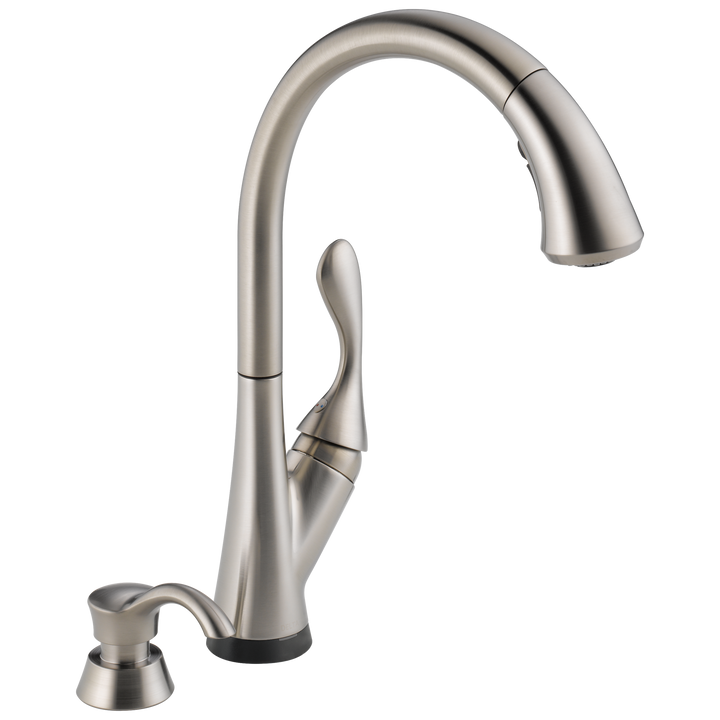 Delta Ashton Touch2O Stainless 1-Handle Deck-Mount Pull-Down Touch Kitchen Faucet with Deck Plate