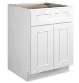 RELIABILT Parkstone 27-in W x 34.5-in H x 24-in D White 1-Drawer Base Fully Assembled Plywood Cabinet (Flat Panel Shaker Style)
