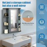 Forclover 23.5-in x 28-in Surface Mount White Mirrored Medicine Cabinet