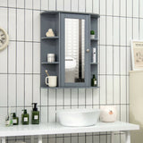 Forclover 23.5-in x 28-in Surface Mount White Mirrored Medicine Cabinet
