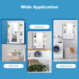Forclover 23.5-in x 28-in Surface Mount White Mirrored Soft Close Medicine Cabinet