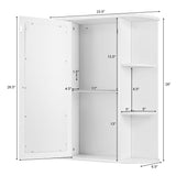 Forclover 23.5-in x 28-in Surface Mount White Mirrored Soft Close Medicine Cabinet