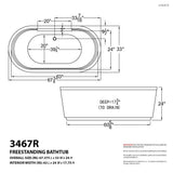 Pearl 5.6 ft. Center Drain Whirlpool and Air Bath Tub in White - Super Arbor
