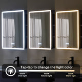 Forclover 36-in x 28-in Lighted LED Fog Free Surface Mount Gray Mirrored Soft Close Medicine Cabinet with Outlet