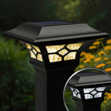 Classy Caps 3-in x 3-in 20-Lumen 1-Watt Black Solar LED Outdoor Post Cap Light (4500 K)