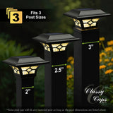 Classy Caps 3-in x 3-in 20-Lumen 1-Watt Black Solar LED Outdoor Post Cap Light (4500 K)