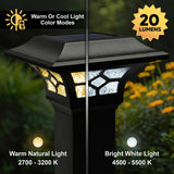 Classy Caps 3-in x 3-in 20-Lumen 1-Watt Black Solar LED Outdoor Post Cap Light (4500 K)