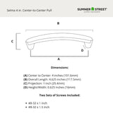 Sumner Street Home Hardware Continental Home Hardware Selma 2-in (50mm) Center to Center Arch Bar Drawer Pull