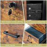 Winado Black On Brown 2-Drawer 15.75-in File Cabinet