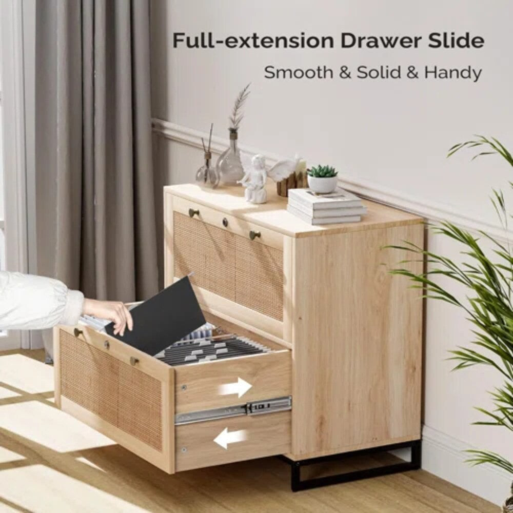 Winado Light Oak 2-Drawer 29.53-in File Cabinet