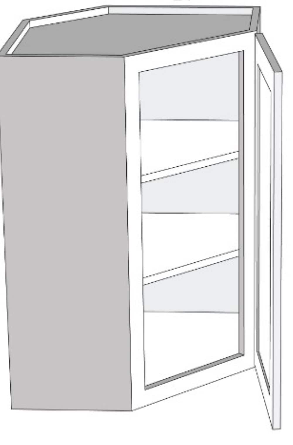 RELIABILT Parkstone 24-in W x 36-in H x 12-in D White Diagonal Wall Fully Assembled Plywood Cabinet (Shaker Door Style)