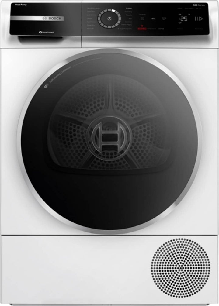 Bosch 4.0-cu ft 500 Series Ventless Heat Pump Stackable Electric Dryer, Reversible Side-Swing Door, White, ENERGY STAR