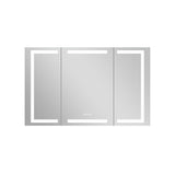 WELLFOR NIKA 48-in x 30-in Lighted LED Fog Free Surface/Recessed Mount Silver Mirrored Soft Close Medicine Cabinet with Outlet