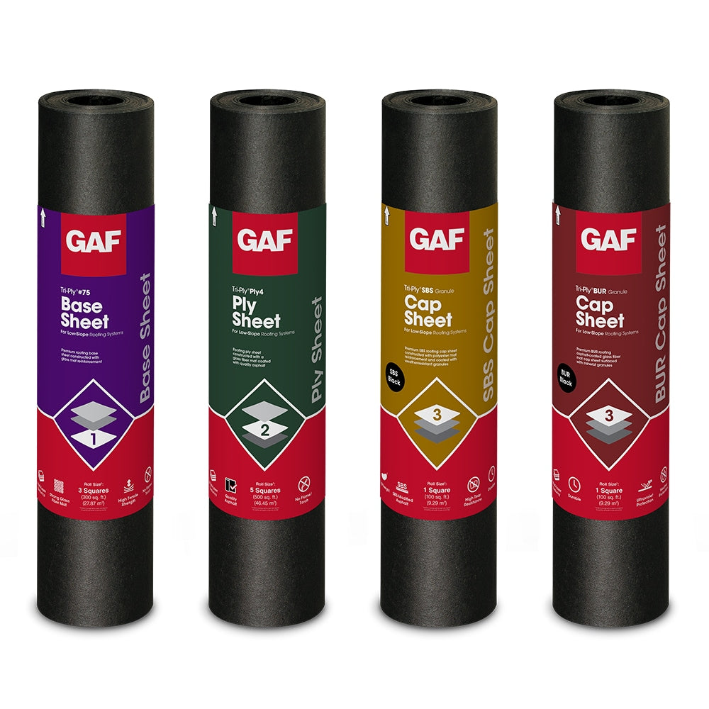 GAF Tri-Ply APP Smooth Membrane Roll Roofing, 3.3-ft W x 32.25-ft L, 100-sq ft, Black